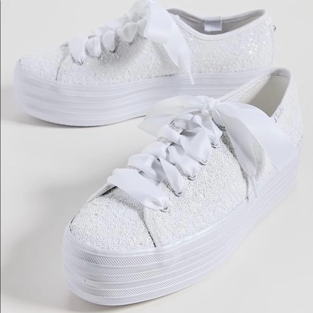Keds White Triple Up Celebration Sequins Sneakers